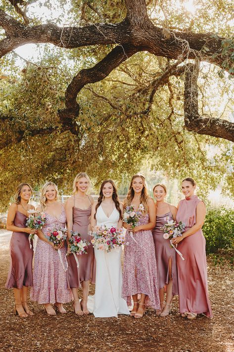 Mauve Pink Satin Bridesmaid Dress, Mismatched Bridesmaid Dresses Rose, Short Mismatched Bridesmaid Dresses, Bridesmaids Dresses Mauve, Mismatched Satin Bridesmaid Dresses, Mauve Pink Bridesmaid Dresses, Mismatched Rose Bridesmaid Dresses, Wedding Mismatched Bridesmaid Dresses, Mauve Mismatched Bridesmaids