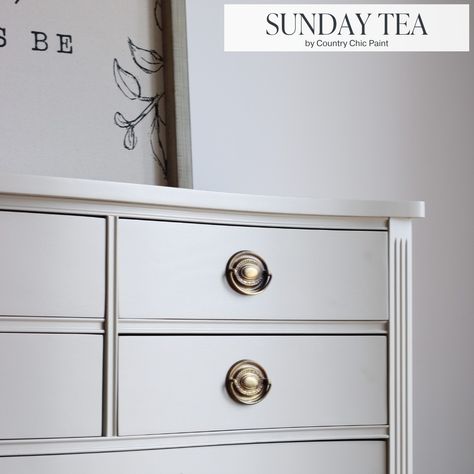 Who here loves a good, classic neutral? 🙋‍♂️🙋‍♀️🙋 This light greige color called "Sunday Tea" is absolute perfection on this pretty, curvy dresser. This look will never go out of style! Shop this paint color via the link in our bio. Project by @bttreasures . . . . . . . . . . #countrychicpaint #ccpjitterbug #furnitureflip #paintedfurniture #chalkpaint #furniturepaint #furnituredesign #diyfurniture #paintcolors #furnituremakeover #diyfurnitureflip Curvy Dresser, Bio Project, Sunday Tea, Diy Furniture Flip, Country Chic Paint, Flipping Furniture, Country Chic, Paint Color, Go Out