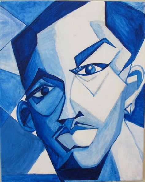 Cubism portrait by lilrich731 on DeviantArt Cubism Art Ideas Inspiration, Cubism Art Ideas, Cubism Art Ideas Easy, Cubism Portrait, Picasso Blue Period, Art Ideas Easy, Cubist Portraits, Picasso Blue, Monochromatic Art