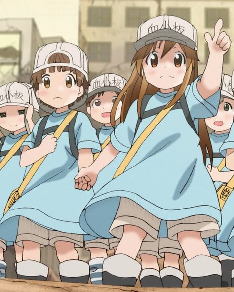 Cells At Work Characters, Platelets Cells At Work, Genshin References, Backwards Cap, Comfort Movie, Cells At Work, Code Black, Comfort Characters, Cartoon Shows