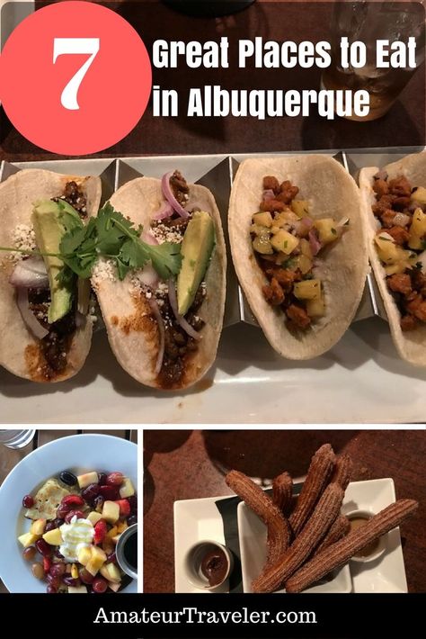 7 Great Places to Eat in Albuquerque, New Mexico #travel #trip #vacation #albuquerque #newmexico #food #restaurants #cities Best Restaurants In Albuquerque, Albuquerque Balloon Festival, Albuquerque Restaurants, New Mexico Vacation, Mexico Restaurants, Mexico Road Trip, Travel Schedule, New Mexico Road Trip, New Mexico Travel