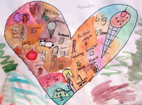 Map Of My Heart, Grade 1 Art, Art Sub Lessons, Easy Art Lessons, Group Art Projects, Valentine Art Projects, First Grade Art, Kindergarten Art Projects, 2nd Grade Art