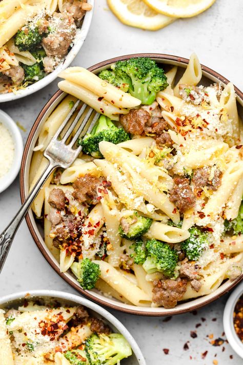 Sausage And Broccoli Pasta, All The Healthy Things, Sausage And Broccoli, Broccoli Pasta Recipe, Sausage Pasta Recipes, Italian Sausage Pasta, Pecorino Romano, Broccoli Pasta, Tasty Pasta