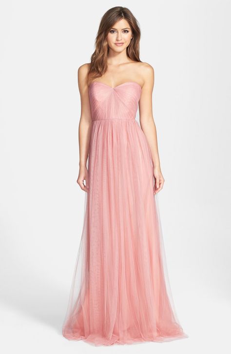 Jenny Yoo 'Annabelle' Convertible Tulle Column Dress Annabelle Dress, Jenny Yoo Bridesmaid, Pink Bridesmaid Dress, Bridesmaid Dresses Strapless, Perfect Bridesmaid Dress, Tulle Bridesmaid Dress, Rose Pale, Pink Bridesmaid Dresses, Jenny Yoo