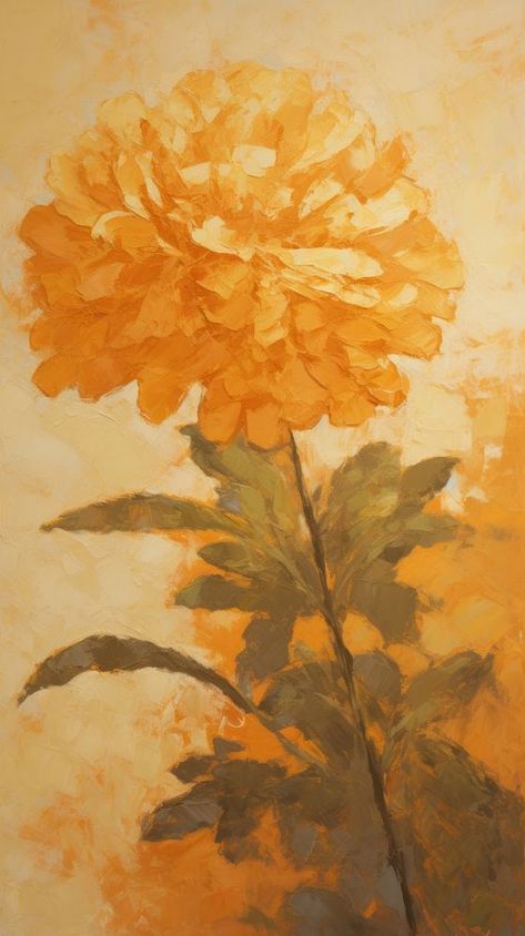 Acrylic paint of Marigold painting flower plant. | free image by rawpixel.com Marigold Flower Art, Marigolds Painting, Marigold Flower Painting, Marigold Flower Aesthetic, Marigold Flower Rangoli, Marigold Aesthetic, Marigold Painting, Marigold Art, Totebag Painting