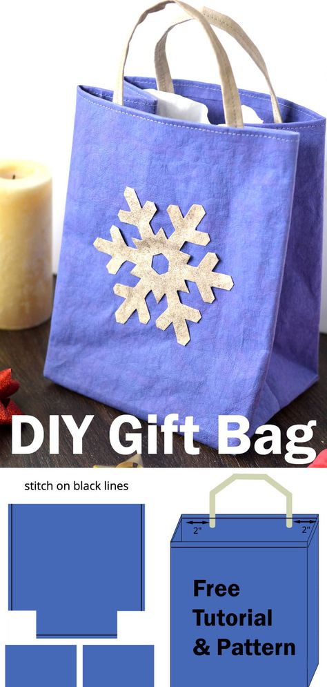 Elegant DIY Gift Bag Tutorial Gift Bag Sewing Pattern Free, Gift Bag Pattern Sewing, Free Gift Bag Sewing Pattern, Gift Bag Sewing Pattern, Diy Fabric Gift Bags, Reusable Fabric Gift Bags Free Pattern, Reusable Shoulder Bag As A Gift, Blue Tote Bag For Gift, Reusable Gift Bag Sewing Pattern