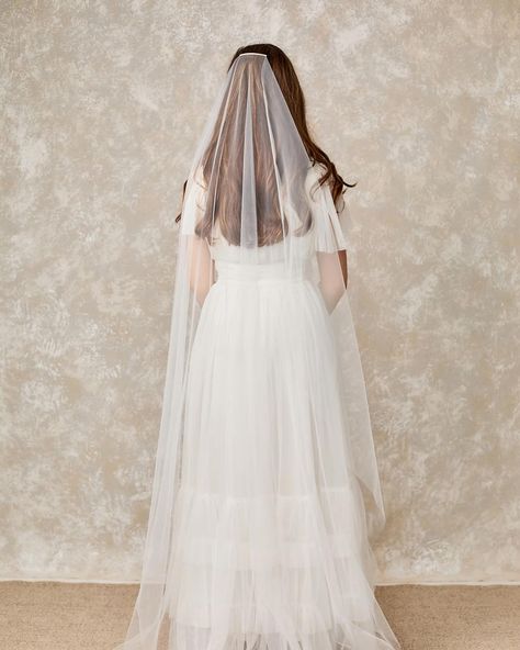 Our new narrow barely there veil- Edie ❤️ #weddingveils #veils #bridalveils #bridalveil #weddingveil #veilinspo #weddinginspiration Floor Length Veil, Cathedral Length Veil, Wedding Veil Accessories, Veil Wedding, Bridal Outfit, Sarah Jane, Minimal Wedding, Wedding Veils, Wedding Veil