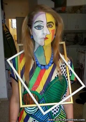 Famous Artist Halloween Costume, Famous Painting Costume, Holloween Customs, Painting Costume, Halloweenský Makeup, Spooky Spooky, Halloween Coustumes, Makeup Kits, Clever Halloween Costumes