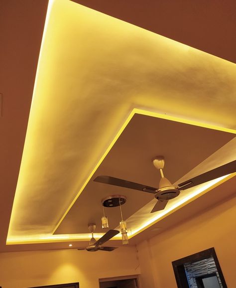 Modern Pop Ceiling Design Living Room, False Ceiling Living Room With 2 Fans, Hall Pop Ceiling Design With 2 Fans, 2 Fan False Ceiling Design, Pop Design For Hall With 2 Fans, Pop Design For Hall, Drawing Room Ceiling Design, Simple False Ceiling Design, Fall Ceiling