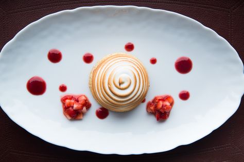 Th classic Baked Alaska ice-cream at CUT at 45 Park Lane Bombe Alaska, American Steak, Seasonal Salad, Baked Alaska, Plated Desserts, Park Lane, Food Presentation, Event Catering, Lunches And Dinners