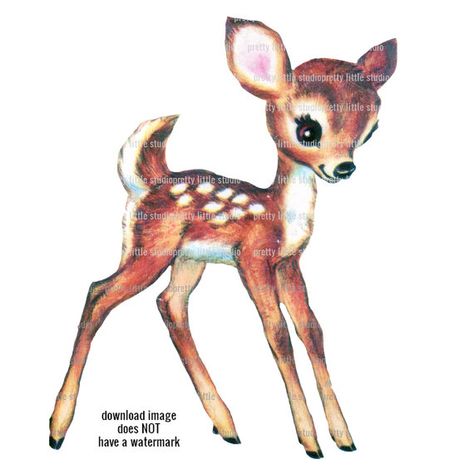 Digital Vintage Image Clipart Woodland Deer CU by PLSVintageShop Girl Baby Nursery, Deer Illustration, Deer Tattoo, Woodland Deer, Vintage Deer, Oh Deer, Baby Deer, Vintage Greeting Cards, Watercolor Animals