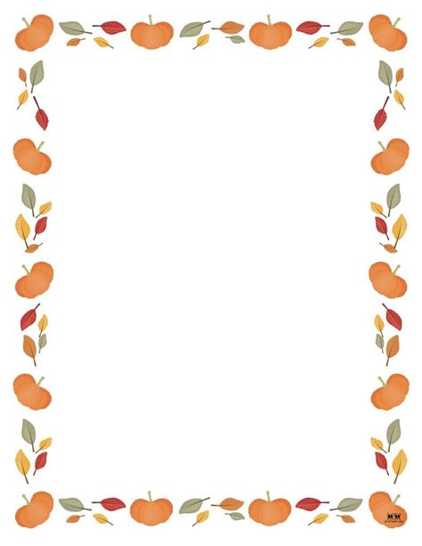 Choose from 20 unique fall page borders and frames for the perfect seasonal paper for anything you might need it for! 100% FREE. Print from home! Fall Boarder Designs, Thanksgiving Borders And Frames, Free Printable Borders For Bulletin Boards, Border Designs For Projects Printable, Leaves Border, Thanksgiving Borders Free Printable, Fall Borders Free Printable, Thanksgiving Border, Autumn Border