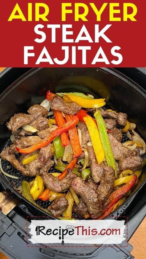 Meals In Air Fryer, Air Fryer Sheet, Air Fryer Steak Fajitas, Air Fry Steak, Easy Steak Fajitas, Sheet Pan Meals, Steak Fajita Recipe, Air Fryer Steak, Keto Easy