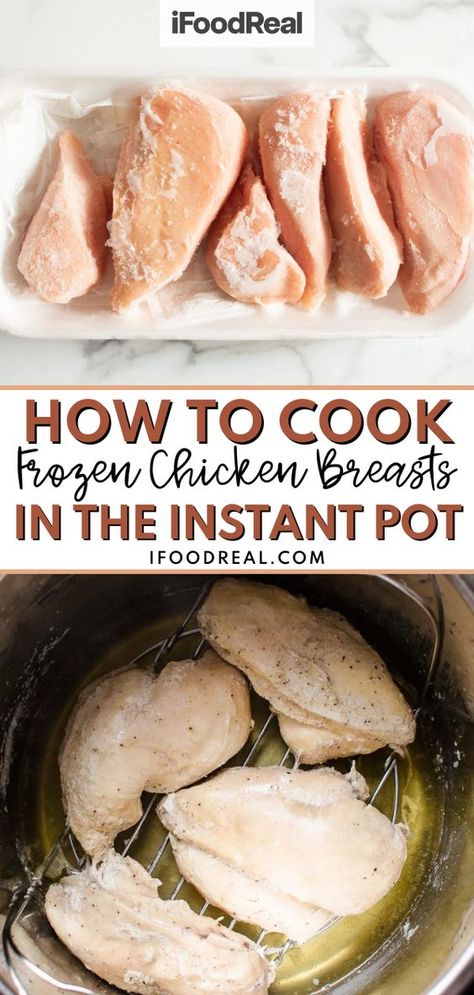 Instant Pot Frozen Chicken And Rice, Chicken Breast In Instant Pot, Frozen Chicken Instant Pot, Pressure Cook Frozen Chicken, Instant Pot Frozen Chicken, Chicken Breast Instant Pot Recipes, Defrost Chicken, Cook Frozen Chicken, Cooking Frozen Chicken Breast