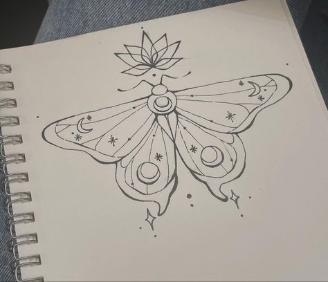 Cute Witchy Drawings, Mystical Drawing Ideas, Moth Drawing Easy, Witchy Doodles Simple, Easy Witchy Drawings, Moth Drawing Simple, Witchy Drawings Simple, Witchy Sketches, Moth Sketch