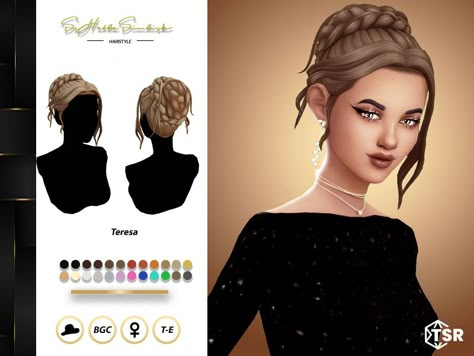 Sims 4 Hair Updo Cc, Sims 4 Ponytail Cc Maxis Match, Sims 4 Womens Hair, Sims 4 Cc Updo Hair, Sims 4 Bun, Sims 4 Updo Hair Cc, Sims 4 Guide, Feminine Hair, Ts4 Hair