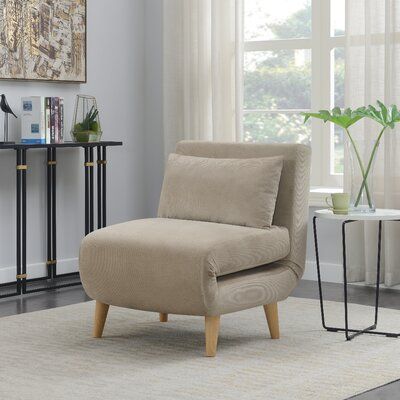 The space-saving design of the convertible sleeper chair is the perfect addition to your living space. Not only does this chair function as an active reclining chair, but it also serves as a sleeper and day bed for unexpected guests. Perfect for small rooms and dorms as it measures: 30.31" H x 26.77" W x 28.35" DFeatures:Comfort unmatched: Designed for your comfort and relaxation, this futon is the perfect addition to your living space. Easy to sample: Get peace of mind that you won't spend all Chair Sleeper, Sleeper Chair Bed, Sofa Styles, Upholstered Sofa Bed, Convertible Chair, Beds For Small Spaces, Sofa Bed Sleeper, Lounge Couch, Folding Sofa Bed