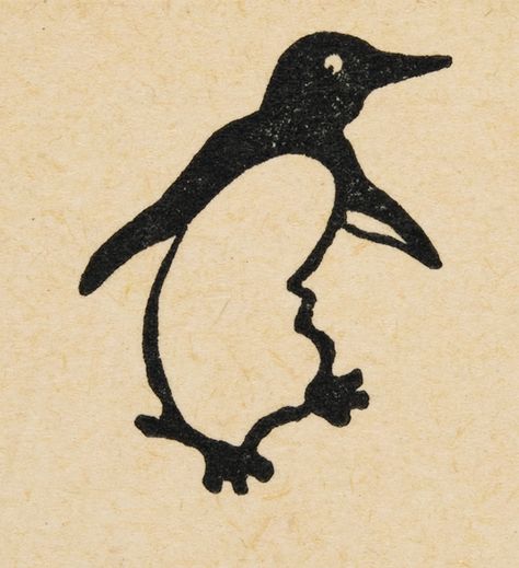 Penquin logo, 1944-45 Winter Graphics, Penguin Tattoo, Penguin Books Covers, Penguin Logo, Penguin Drawing, Easy Draw, Penguin Design, Trademark Design, S Logo Design