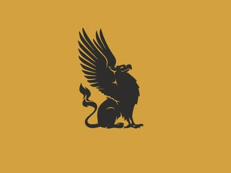 Griffon Tattoo, Griffin Tattoo, Griffin Logo, Griffin Art, Persian Tattoo, Mystical Animals, Silhouette Tattoos, Desenho Tattoo, Mythical Creatures Art