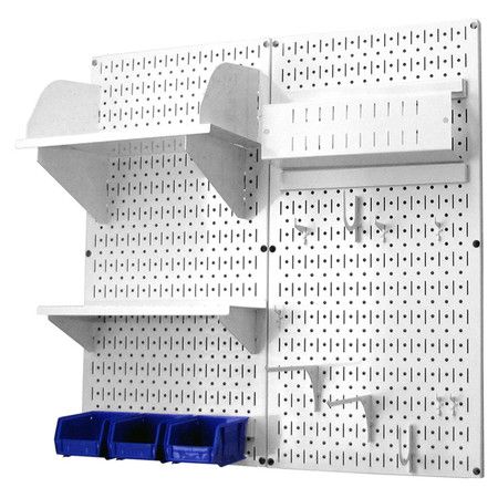 Found it at Wayfair - Pegboard Hobby Craft Organizer Kit in White Craft Pegboard, White Pegboard, Pegboard Storage, Metal Pegboard, Pegboard Organization, Hobby Craft, Shelf Dividers, Thrift Store Crafts, Garden Tool Storage