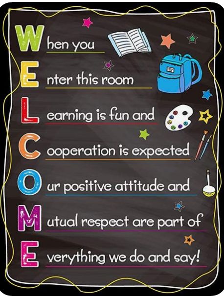 Middle School Decor, Welcome Sign Classroom, Student Decor, English Classroom Posters, Wall Art School, Classroom Decoration Ideas, Classroom Welcome, Classroom Decor High School, Classroom Rules Poster