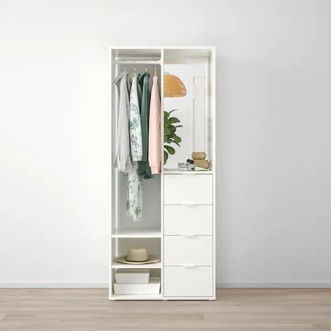 SUNDLANDET Open wardrobe - white - IKEA Wardrobe Ikea, Ikea Algot, Free Standing Wardrobe, Bedroom Cupboard, Open Wardrobe, Ikea Bedroom, Pax Wardrobe, Diy Wardrobe, Bedroom Armoire