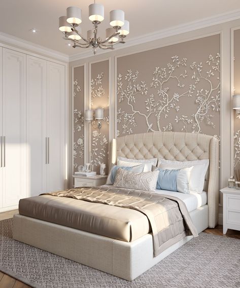 Bedroom Wallpaper Designs, Mint Green Room, Wallpaper Dubai, Hotel Bedroom Decor, Mirror Decor Living Room, Colourful Living Room Decor, Bedroom False Ceiling Design, Bedroom Wallpaper, Luxurious Bedroom