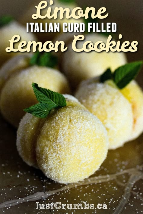 Peach Shaped Cookies, Italian Lemon Curd Filled Cookies, Italian Peach Cookies Recipes, Peach Cookies Italian, Fruit Shaped Cookies, Lemon Shaped Cookies, Fancy Cookies Wedding, Italian Cookie Recipes Traditional, Italian Peach Cookies