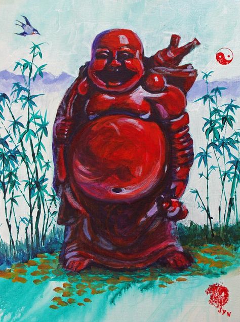 Buddha Tattoo Sketch, Laughing Buddha Painting, Laughing Buddha Tattoo, Buddha Tattoo Sleeve, Buddha Tattoo Design, Chinoiserie Art, Buddha Tattoo, Buddha Painting, Laughing Buddha