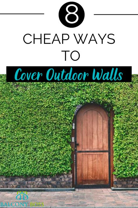 Regardless of your purpose, there are plenty of cheap ways to cover walls outdoors. Importantly, some require very little effort and are suitable for renters who can’t make drastic changes to their space. In this post, we’ll cover some of our favorite cheap ways to cover walls. And don’t worry, we’ve thought about options for all different types of walls and outdoor spaces. Covering Cinderblock Walls, How To Cover Concrete Walls Outside, Covering Brick Walls Outdoor, Patio Walls Decorating Ideas, Brick Covering Ideas, Cover Exterior Cinder Block Wall, Cover Outdoor Brick Wall, Patio Wall Covering Ideas, Outside Brick Wall Decor Ideas Patio