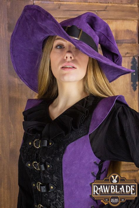 If you're looking to complete your witch costume, look no further than the Wikka the Witch Hat. This iconic hat is a must-have for any witch, and is sure to turn heads wherever you go. Made from high-quality leather and featuring a wire finish on the wings of the hat, this hat is available in several sizes to fit all head sizes. The wire finish allows you to mold the wings of the hat to your liking, giving it a unique and personalized look. Crafted with attention to detail, the Pointed Witch Hat Cute Witch Hat, Witch Hut, Vendor Events, Witch Costume, Pretty Clothes, Costume Hats, The Witch, Wide Brimmed Hats, Coven