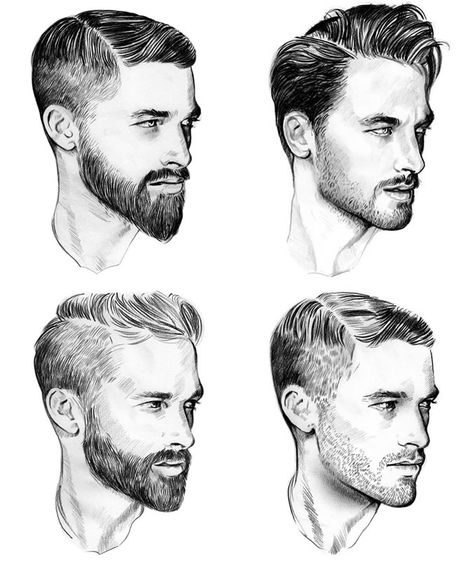 Men's Beard and Facial Hair Styles How To Draw Stubble, How To Draw A Beard On Your Face, Man Beard Drawing, Stubble Beard Drawing, How To Draw Beards On Face, Draw Beard Facial Hair, How To Trim And Shape A Beard, Beard Trimming Styles, Mustache Drawing