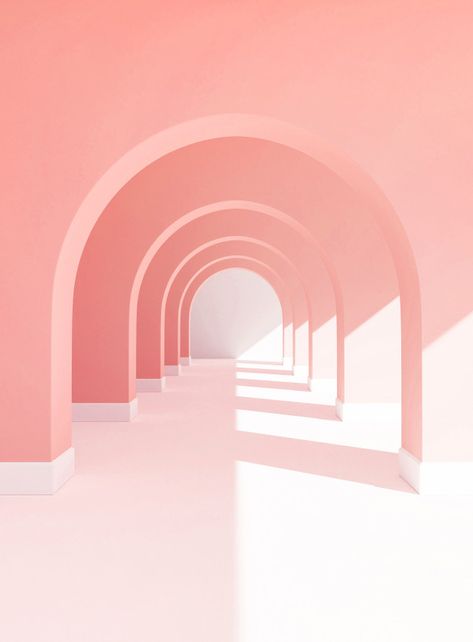 3d rendering of pastel walkway ,pink col... | Premium Photo #Freepik #photo #background #abstract #travel #city Prints Pink Aesthetic, Pink Color Background, Dreamscape Architecture, Pink Prints, Travel City, White Floor, Pastel Pink Aesthetic, White Floors, Sun Light