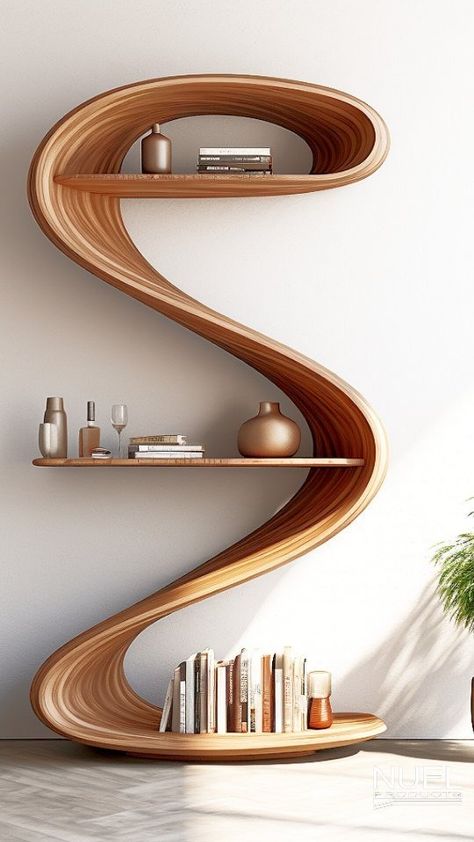 Nuel | Elegance in Wood:Shelf concepts Collections 5 🌿✨ by @nuelproducts #nuelproducts All rights reserved 2024 © Nuelproducts . . . . .… | Instagram Unique Book Shelf, Unique Wood Furniture, Woodworking Beginner, Woodwork Ideas, Futuristic Furniture, Furniture Design Wooden, Elegant Furniture, Wood Shelf, Creative Furniture