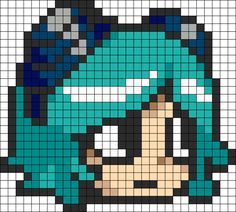 Ramona Flowers - Scott Pilgrim Ramona Flowers Perler Beads, Scott Pilgrim Vs The World Perler Beads, Scott Pilgrim Perler Beads, Perler Bead Characters, Piranha Plant, Kandi Cuffs, Ramona Flowers, Fuse Bead Patterns, Easy Pixel Art