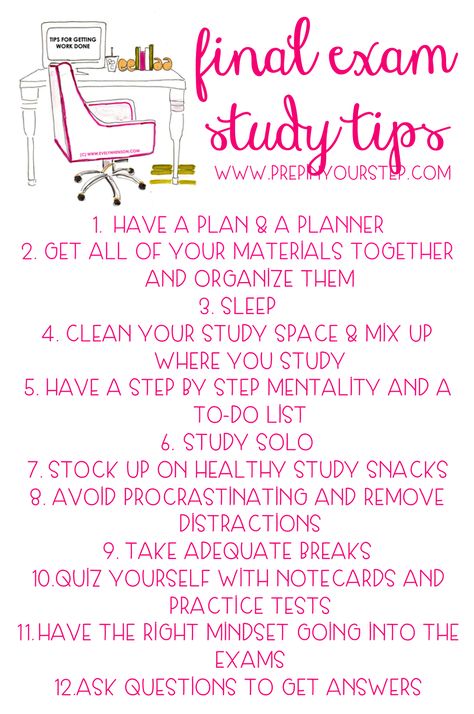 Prep In Your Step: Final Exam Study Tips                              … Final Exam Study Tips, Study Tips For High School, Studie Hacks, Exam Study Tips, Best Study Tips, Study Tips For Students, High School Survival, Effective Study Tips, Exams Tips