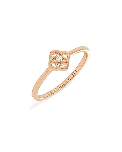 Fleur 14k Rose Gold Band Ring in White Diamond - 8 Rose Gold Band Ring, Rose Gold Band, Gold Band Ring, Diamond Sizes, Christmas Gifts For Her, Gold Band, Kendra Scott, Gold Material, Gold Bands