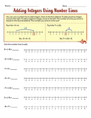 Adding And Subtracting Negative Numbers, Adding Integers Worksheet, Add Integers, Subtracting Negative Numbers, Positive And Negative Integers, Negative Numbers Worksheet, Lines Worksheet, Seventh Grade Math, Adding Integers