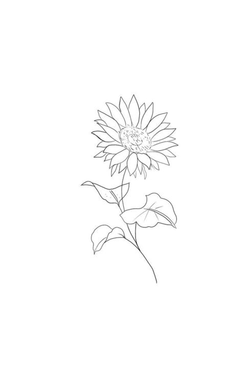 You Are My Sunshine Tattoo With Sunflower, Sunflower Tattoos Fine Line, Fine Line Sunflower Tattoo Sleeve, Sunflower Simple Tattoo, Sunflower Line Tattoo, Minimal Sunflower Tattoo, Sunflower Vine Tattoo, Sunflower Tattoo Minimalist, Sunflower Fine Line Tattoo