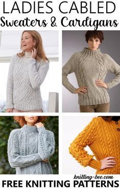 Thousands of Free Knitting Patterns in 2022 | Free knitting, Knitting patterns free, Knitting patterns Cable Knit Sweater Pattern Free, Knitted Cables, Free Aran Knitting Patterns, Cable Cardigan Knitting Patterns, Cable Sweater Pattern, Cable Knit Sweater Pattern, Free Knitting Patterns For Women, Ladies Cardigan Knitting Patterns, Aran Knitting