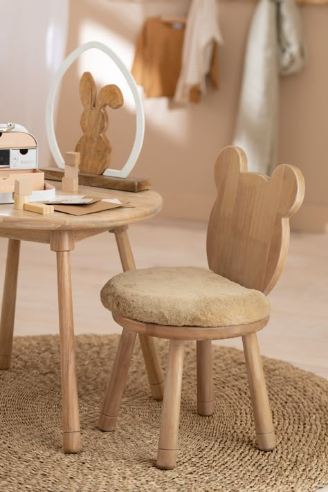 Bear Chair, Kids Room Interior Design, Wooden Rocking Chairs, Toddler Table, Kids Room Furniture, Toddler Room Decor, Baby Chair, Kids Interior Room, Nursery Room Decor