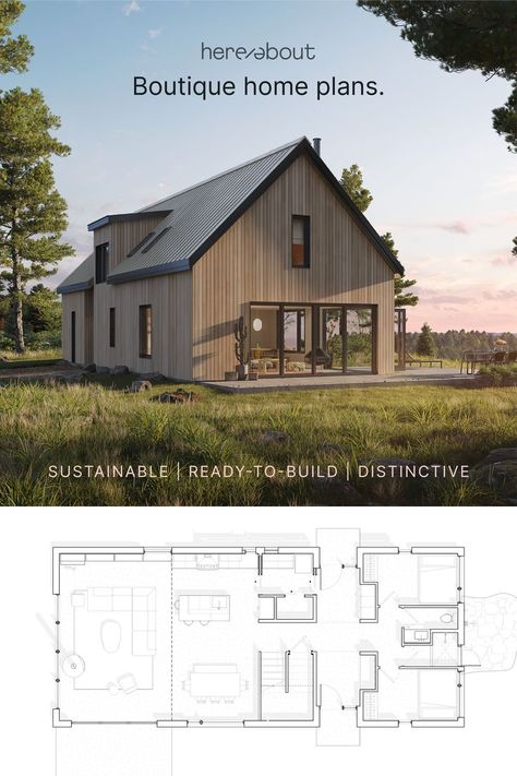 We're here to make the process of building a home easier and more fun. 🏡 Our ready-to-build plans are designed for a new generation of homeowners who seek quality over quantity, thoughtfully designed spaces, and sustainable methods. Shop the blueprints today, starting at only $329. Small Cottage Homes, Building A Home, Barn Style House Plans, Modern Barn House, Quality Over Quantity, Passive House, Barn Style House, Tiny House Cabin, Modern Barn