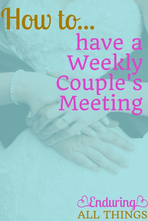 Do you have regular meetings with your spouse? Some people call them “business meetings.” Some people call them “coffee breaks.” Some people call them “companion inventory.” Some people call them “about us dates.” I call them “couple check-ins.” Y’all, these meetings are so important. In fact, I’ve seen article after article about them lately. Basically … Marriage Meeting, Weekly Meeting, Christian Couples, Couple Activities, Communication Relationship, Happy Married Life, Marriage Help, Marriage Goals, Wife Life