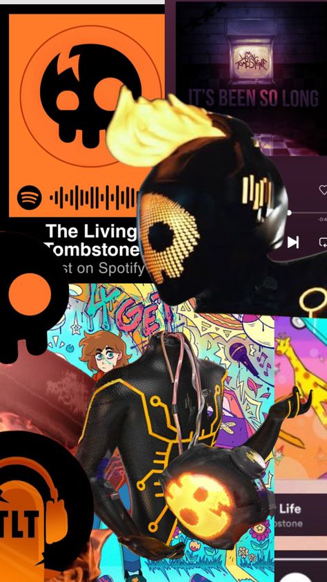 The Living Tombstone 🧡🖤 The Living Tombstone Aesthetic, Tombstone Wallpaper, Living Tombstone, The Living Tombstone, Tombstone, I Wallpaper, Your Music, Art Sketchbook, Cool Cats