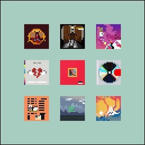 Pixel Art Album Cover, Kanye Painting, Album Pixel Art, Kanye West Albums, Arte 8 Bits, Trash Art, Perler Bead Templates, Pixel Design, Hip Hop Art