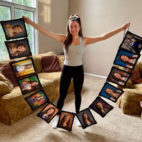 11 Best Graduation Party Photo Display Ideas For Your Party Displaying Senior Pictures On Wall, Graduation Party Photo Display, Ways To Display Pictures, Party Photo Display, Graduation Picture Display, Graduation Photo Boards, Graduation Picture Boards, Graduation Party Picture Display, Graduation Photo Displays