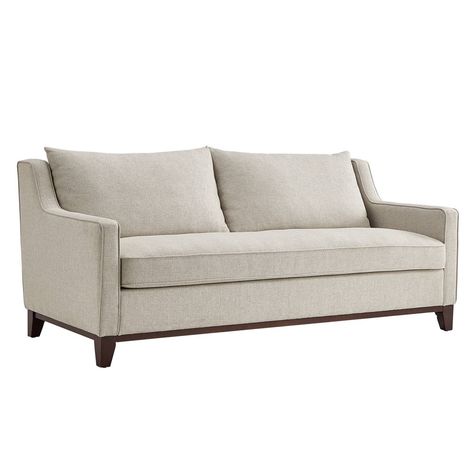 The Madge Oatmeal Tweed Fabric Sofa - Oatmeal from Inspire Q is the timeless classic you have been looking for. This modern sofa provides a warm and cozy spot for you and your loved ones to gather on with oatmeal tweed upholstery and semi-soft seats that provide the perfect amount of comfort and support. Graceful sloped arms add a sophisticated touch and the neutral hue allows for easy matching possibilities. Constructed with a solid rubber wood frame for durability, this sofa is sure to last yo Tweed Sofa, Mid Century Loveseat, Transitional Sofa, Farmhouse Sofa, Neutral Sofa, Grey Couch Living Room, Twin Daybed, Drawing Room Decor, Cozy Spot