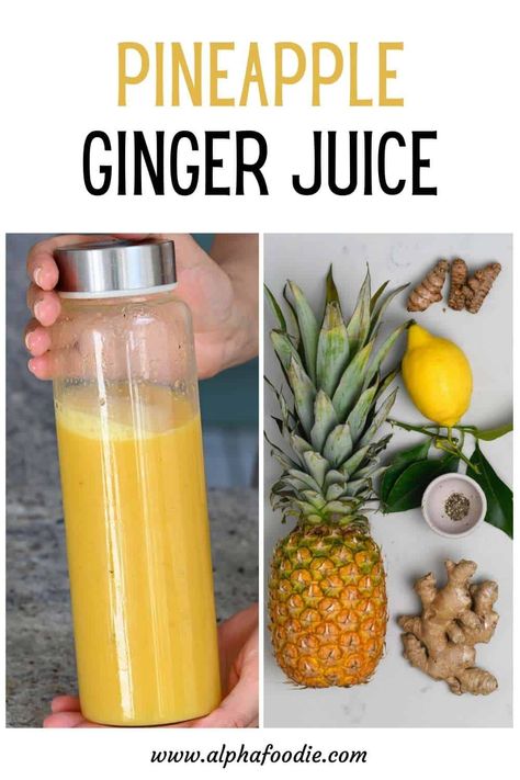 Pineapple Ginger Juice, Pineapple Ginger, Healthy Juicer Recipes, Juice Cleanse Recipes, Juice Smoothies Recipes, Juicy Juice, Juicer Recipes, Detox Drinks Recipes, Healthy Juice Recipes