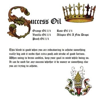 Oil for success Success Oil Recipe Witchcraft, Money Spell Oil Recipe, Crown Of Success Oil Recipe, Come To Me Oil Recipe, Success Oil Recipe, Success Spell Jar, Money Oil Recipe, Intention Oils, Magical Oils