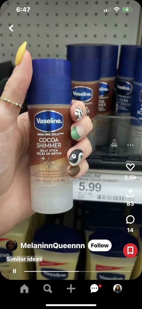 Vaseline Cocoa Shimmer Jelly Stick, Vaseline Cocoa Butter Aesthetic, Vaseline Oil Cocoa, Vaseline Cocoa, Cocoa Vaseline Lotion, Vaseline, Jelly, The Secret, Cocoa